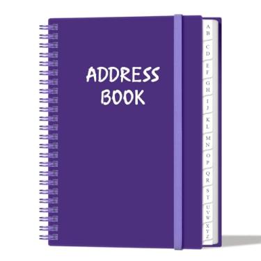 Imagem de Catálogo de endereços com abas alfabéticas - Telefone A5 e agenda de endereços com contatos de endereço, data especial, telefone, aniversário e senha de login na Internet para casa e escritório, 15,7