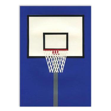 Imagem de Placa Decorativa Basquete Ilustração Minimalista Cesta Decoração Poster Quarto Sala