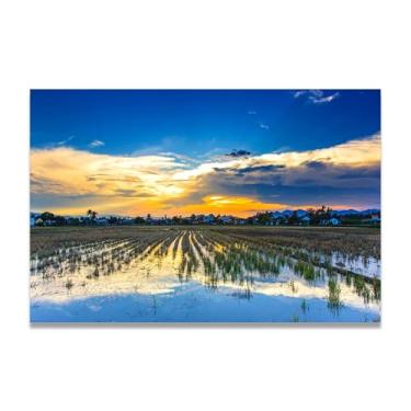 Imagem de Sky Realm Mountain Cottage Serenity – Arte de parede vida no campo, impressão em tela aconchegante e gratuita para casa 50 x 75 cm sem moldura