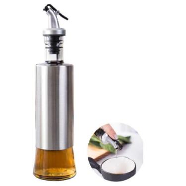 Imagem de Dispenser Dosador Garrafa Inox de Luxo Azeite Vinagre Oleo 350ml Pimen