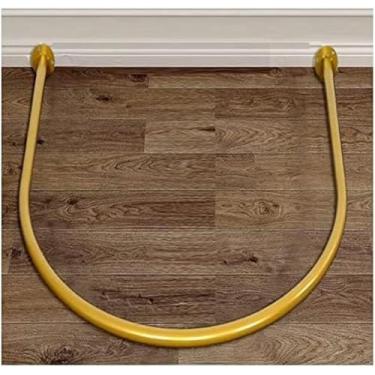 Imagem de Varão De Cortina De Metal Em Forma De U - Prateleira De Anel Montada Na Parede - Varão De Cortina De Montagem De Loja De Roupas - Varão De Cortina De Chuveiro, White, 80x80cm