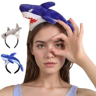Imagem de Bandanas de tubarão, chapéus de tubarão para adultos com elástico, 2 peças, macias e confortáveis, antiderrapantes para homens e mulheres