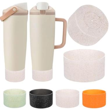 Imagem de Mity rain 2 peças de botas protetoras de silicone para garrafas e copos FreeSip Sway Owala de 850 g e 1,134 g - decora, melhora a estabilidade e evita arranhões (brancas)