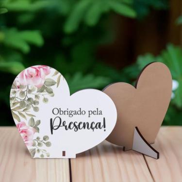 Imagem de Kit 20 Lembrancinhas MDF De Agradecimento Casamento Aniversário - Deli