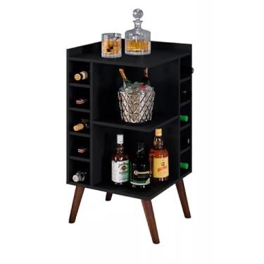 Imagem de Adega Aparador De Canto Bar Decoração Mdf Pé Palito(Preto)