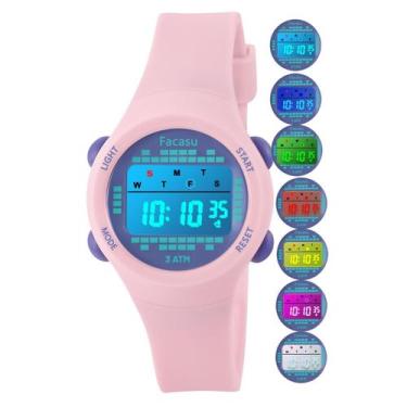 Imagem de Relógio Facasu Digital Kids à prova d'água com luz por 4-10 anos