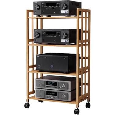 Imagem de Suporte De Hifi De Altura Ajustável Prateleira De Mídia Rack De Componentes De áudio Para Tv Dvd Players Caixas De Cabo 2 3 4 5 Tier Stereo Cabinet Record Storage Holder, Lxwxh, 102x38x123cm