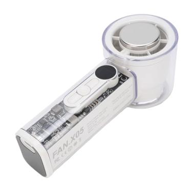 Imagem de Cryfokt Bolso de Bolso Elétrico, 100 Engrenagens Em Marchas Semi -conduta de Gelo Portátil Semi -conduta de Gelo Portátil Ventilador Com Cordão para Viajar (Branco)