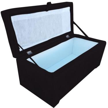 Imagem de Bau puff 80 organizador porta treco brinquedos sapatos infantil multiuso Preto