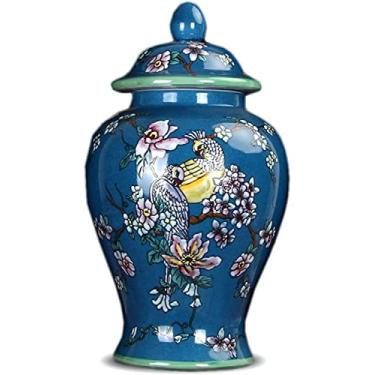 Imagem de Vaso de flores vaso de cerâmica chinês retrô pintado à mão vaso de flores de porcelana para casa, sala de estar, escritório, arranjo de flores, vasos decorativos, vaso de flores, decoração de mesa