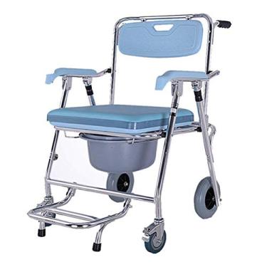 Imagem de Cadeira de banheiro para idosos com assento de chuveiro/encosto para mulheres grávidas com deficiência, cadeira de rodas