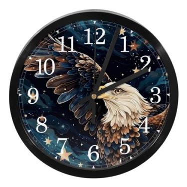 Imagem de LILINWAN Relógio de parede 24 cm sem tique-taque silencioso operado por bateria relógio de parede redondo moderno estilo simples decoração relógio para escritório/escola/quarto/sala de estar