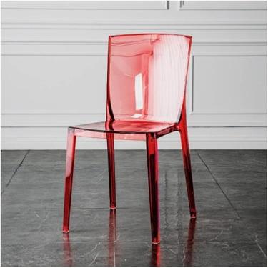 Imagem de Cadeira de jantar cadeiras de jantar de plástico transparente cadeira de cozinha portátil cadeira lateral ergonômica simples para jardim ao ar livre cadeiras de sala de jantar luxo