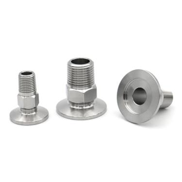 Imagem de 1 peça de flange de vácuo KF16/KF25/KF40/KF50 304 encaixe de tubo de aço inoxidável PT rosca macho sextavada 1/20.3 cm 1/10.2 cm 1/5.1 cm 3/10.2 cm 3/20.3 cm 2.5 cm (KF40,3/20.3 cm)
