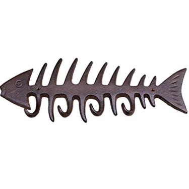 Imagem de Cabides de parede em forma de espinha de peixe, ganchos de parede de estilo nórdico, prateleira de armazenamento de chave de entrada, decoração de parede de personalidade ao ar livre, para toalha de