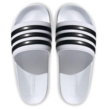 Imagem de Chinelo Adidas Adilette Shower Branco e Preto, Branco, Preto, 38
