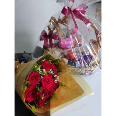 Imagem de Cesta de café da manhã  com flores - Gm floricultura 