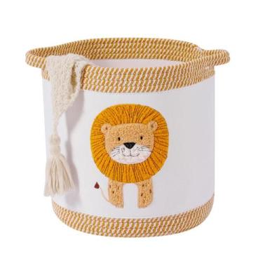 Imagem de Cesta de armazenamento de brinquedos Tidelit Lion Cotton Rope 30x30 cm