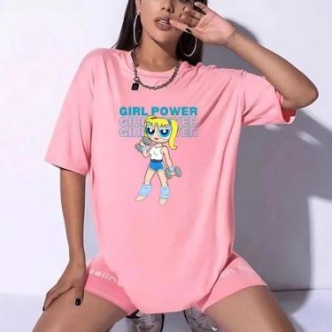 Imagem de Camiseta Treino Feminina  Meninas Superpoderosas, Look Divertido e Fit