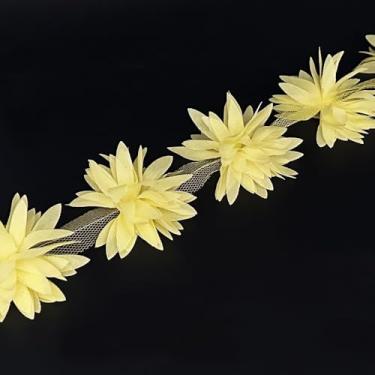 Imagem de 1 jarda vintage folhas de flores fita de acabamento de renda folha bordado tecido apliques fita de renda para roupas de vestido cortina decoração de casa brinco fazer artesanato de costura artesanal