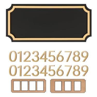 Imagem de Hqvbvc Placa de número de endereço de casa moderna, dois conjuntos de números (0-9), número de caixa de correio de rua, placas de endereço residencial personalizadas para casa, caixa de correio