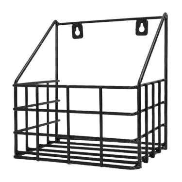 Imagem de AUNMAS Cesta Suspensa de Parede Estável a Cavalo, Organizador de Metal Com Revestimento Preto Com Ocupação Espacial Mínima para Organização Estável, Ideal para a Sala de Aderência