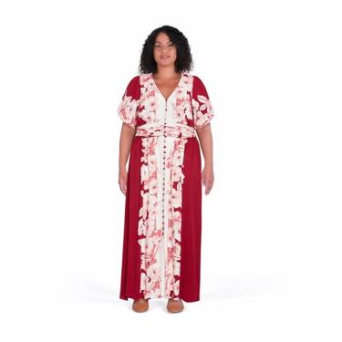 Imagem de City Chic Vestido feminino - Oaklee Maxi, Vermelho, 25 Plus Size