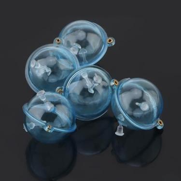 Imagem de 5 peças de boias giratórias fundidas para pesca, boias giratórias, bolas de água de plástico preenchíveis para pesca em águas superiores (4 cm)