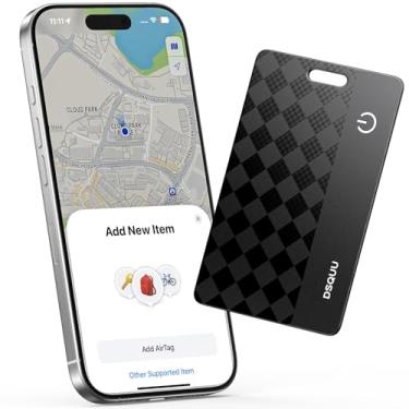 Imagem de Air-Tag de cartão rastreador de carteira (apenas iOS) funciona com Apple Find My, localizador de carteira de cartão inteligente Bluetooth Tracker 0,2 cm fino recarregável IP68 localizador de itens à
