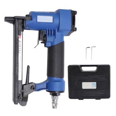 Imagem de Pistola pneumática de grampos Brad Nailer para serviços pesados, design ergonômico leve para tapetes de madeira, decoração de interiores, liga de alumínio, borracha de aço