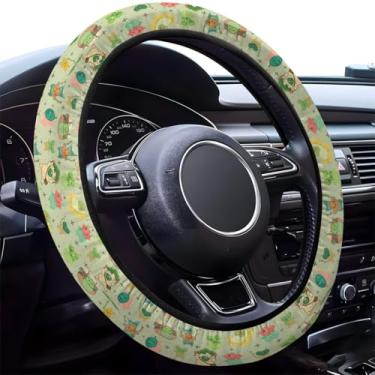 Imagem de GENANY Capa de volante Mystic Hero's Journey, aderência de roda de neoprene antiderrapante, protetor de roda de motorista respirável, acessórios de carro que absorvem o suor, presentes, decoração