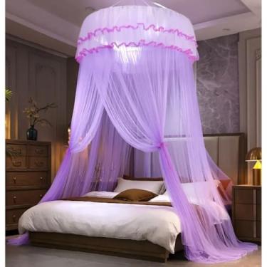 Imagem de Mosquiteiro para Cama Casal/Box/Queen/Super King com Abertura Lateral, Todas as Cores, Proteção Contra Mosquitos(LILÁS,GIGANTE KING COM ABERTURA LAT)