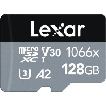 Imagem de Lexar Cartão de memória profissional 1066X Micro Sdxc Silver Series Uhs-I com adaptador SD de 160 Mbps, capacidade de 128 GB