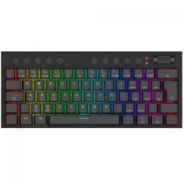 Imagem de Teclado Gamer Mecânico Redragon Horus Mini, RGB, Low Profile, USB, Switch Brown, ABNT2, 60%, Preto-Unissex