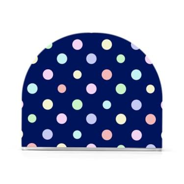 Imagem de Porta-guardanapos azuis de bolinhas coloridas arco-íris, pacote com 2, porta-guardanapos de almoço, armazenamento de guardanapos de papel em pé