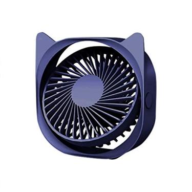 Imagem de AEWFRRV Ventilador de mesa USB pequeno ventilador circulador de ar pessoal ventilador de mesa elétrico portátil ventilador de mesa ventiladores de viagem recarregáveis para escritório de acampamento (cor: rosa) yubin1993 (cor: azul)