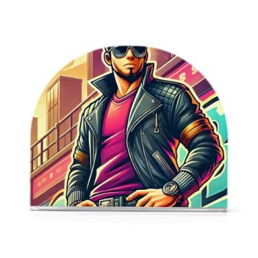 Imagem de Cool Dude Porta-guardanapos de mesa rosa, porta-guardanapos em pé, pacote com 2, porta-guardanapos para festa