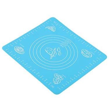 Imagem de GLOGLOW Produtos de Panificação Almofada de Massa Antiaderente, Azul, 11,5 X 10,2 Polegadas, Resistente a Altas Temperaturas, Antiderrapante Com Guias de Medição Tapete de Cozimento de Silicone, Nan