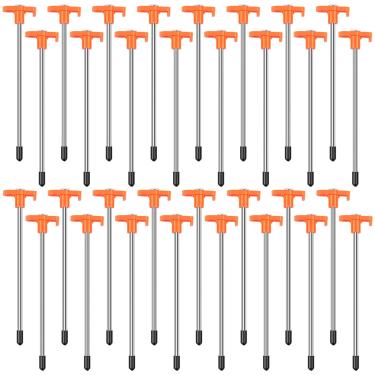 Imagem de Pacote com 32 estacas de barraca, estacas de solo galvanizadas de 17 cm, estacas de metal resistentes ao clima, pinos de acampamento para toldo de lona de barraca e uso ao ar livre duráveis e