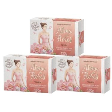 Imagem de Kit 3 Sabonete Alma de Flores Essência Floral Rosé 130g