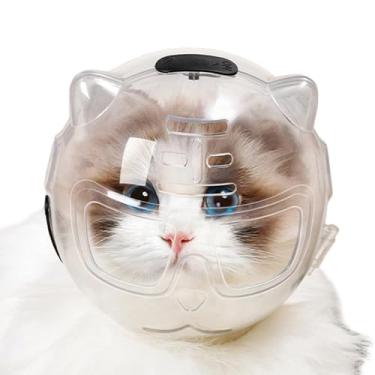 Imagem de Capacete Para Gatos Durante Tosa E Banho,Capuz Respirável Anti-Arranhão | Cobertura Transparente Para Cabeca No Tratamento,Para Limpeza E Tosquia De Gatos E Caes Pequenos Em Procedimentos De Banho