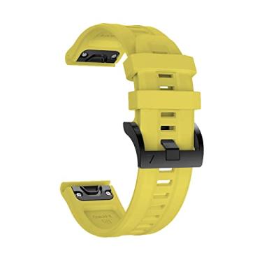 Imagem de RORFFK Pulseira esportiva de silicone de 22 26 mm para Garmin Fenix 5X 5 Plus 6X 6 Pro COROS VERTIX 2 7X 7 Epix Gen 2 Fivela de aço pulseira de ajuste fácil (Cor: P, Tamanho: Para Descent Mk1 Mk2