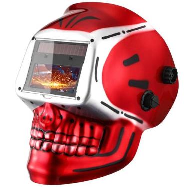 Imagem de Capacete de soldagem DEKOPRO Auto Darkening True Color Skull Design