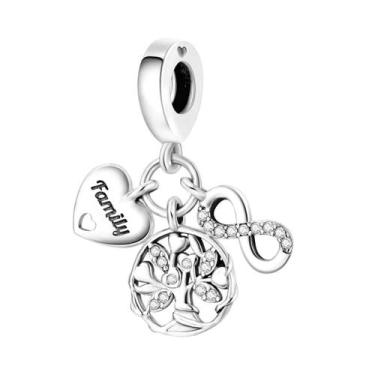 Imagem de Pulseira De Charms Em Prata Esterlina 925 Com Coração De Cão E Laço, J