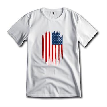 Imagem de Camiseta Bandeira Dos EUA Algodão Premium - Sete Sete Esportes, P, Bra