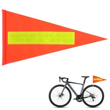 Imagem de Flâmula de substituição de bandeira de segurança de bicicleta bandeira laranja de alta visibilidade com faixa refletiva resistente a rasgos bandeiras de segurança de bicicleta à prova d'água para
