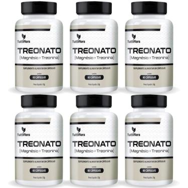 Imagem de Kit Com 06 - Treonato (Magnésio + Treonina) 500mg 60 Cápsulas TuttiFlora-Unissex