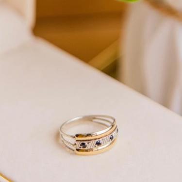 Imagem de Anel de Prata 925 Feminino com Pedra onix Brilho Diamante Detalhes em 