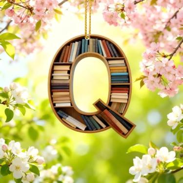 Imagem de Enfeites de Natal A-Z Cristal Pendurado, Enfeites de Árvore de Natal Artesanais com Letra Q, Decoração de Carro e Casa - Decoração Artesanal de Acrílico de Natal, Ideias de Troca de Presentes para