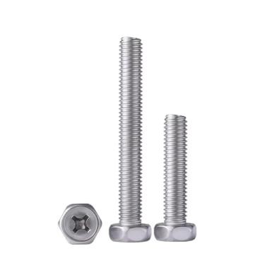 Imagem de 5-30 Peças Parafusos Sextavados Externos Phillips De Aço Inoxidável M4 304, Construção De Deck De 6-50mm E Parafusos De Máquina De Junção De Madeira Serrada(M4x40 (5PCS))